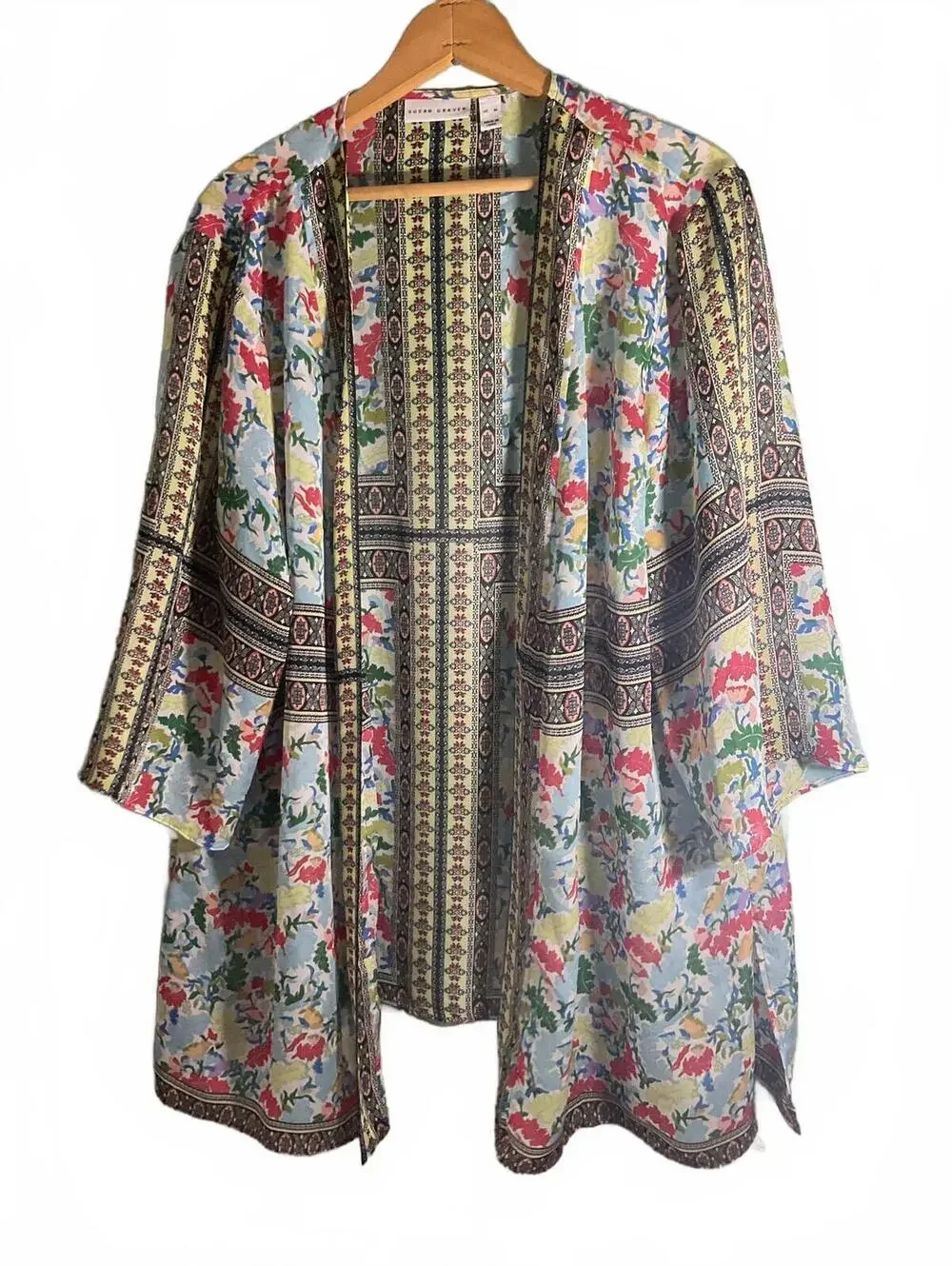 Susan Graver Floral Print Two-Piece Set - Jacket & Sleeveless Top XL - Picture 8 of 11
